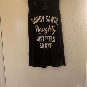 Festive Black Graphic Tank Top with White Text